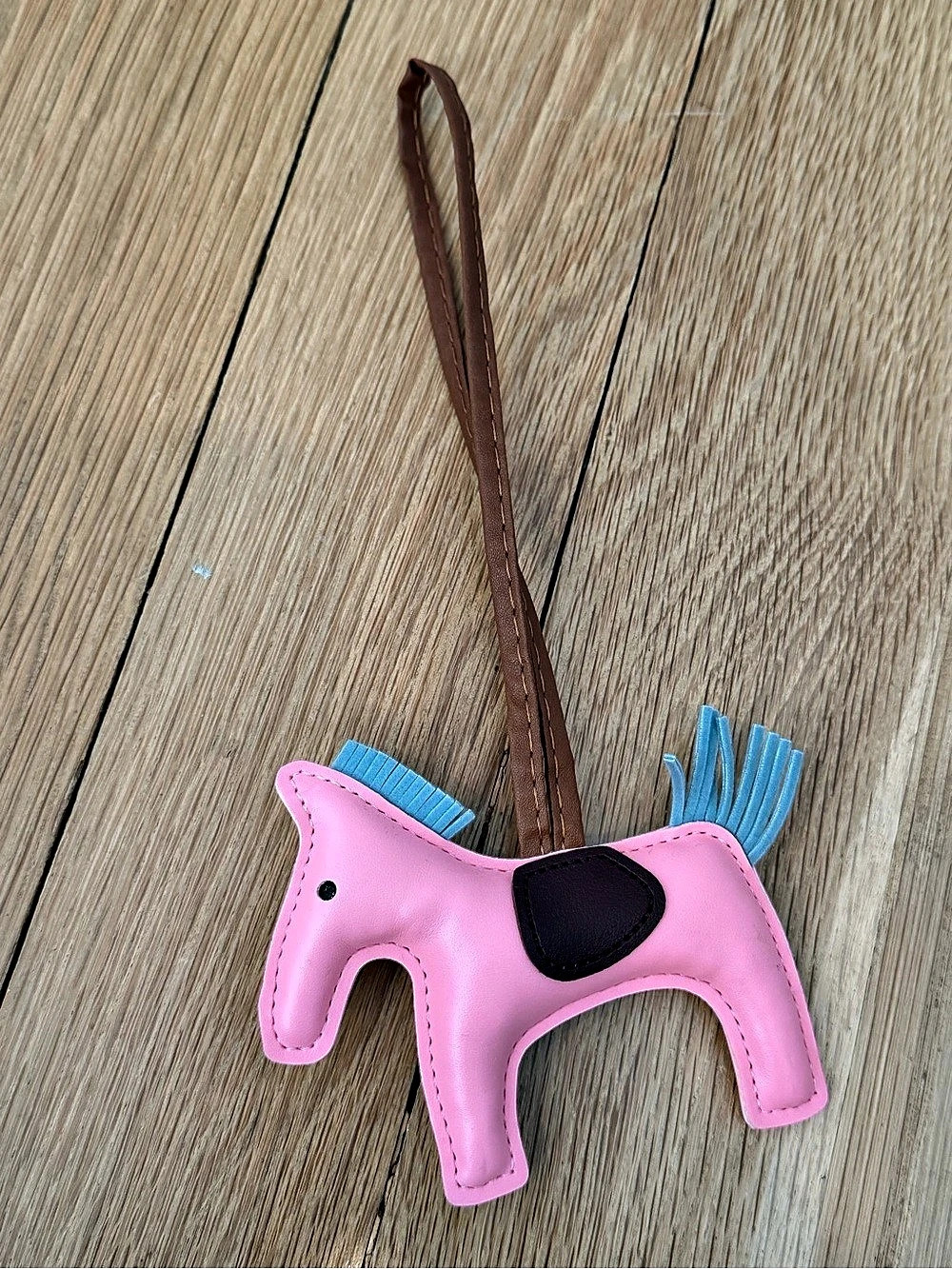 Pink & Brown Horse-Shaped handbag charm